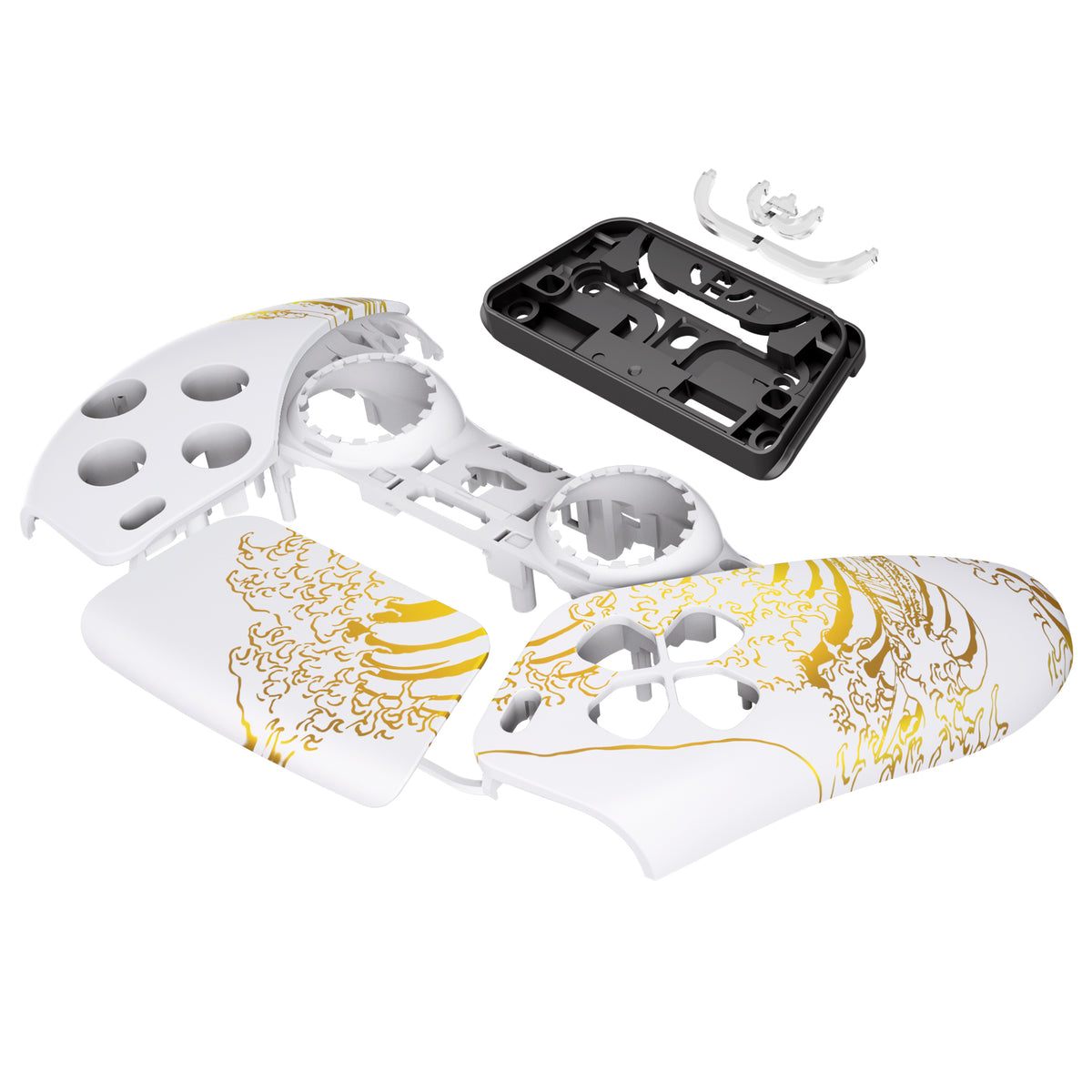 Playstation 5 Controller Gehäuse (Weiß,Gold)