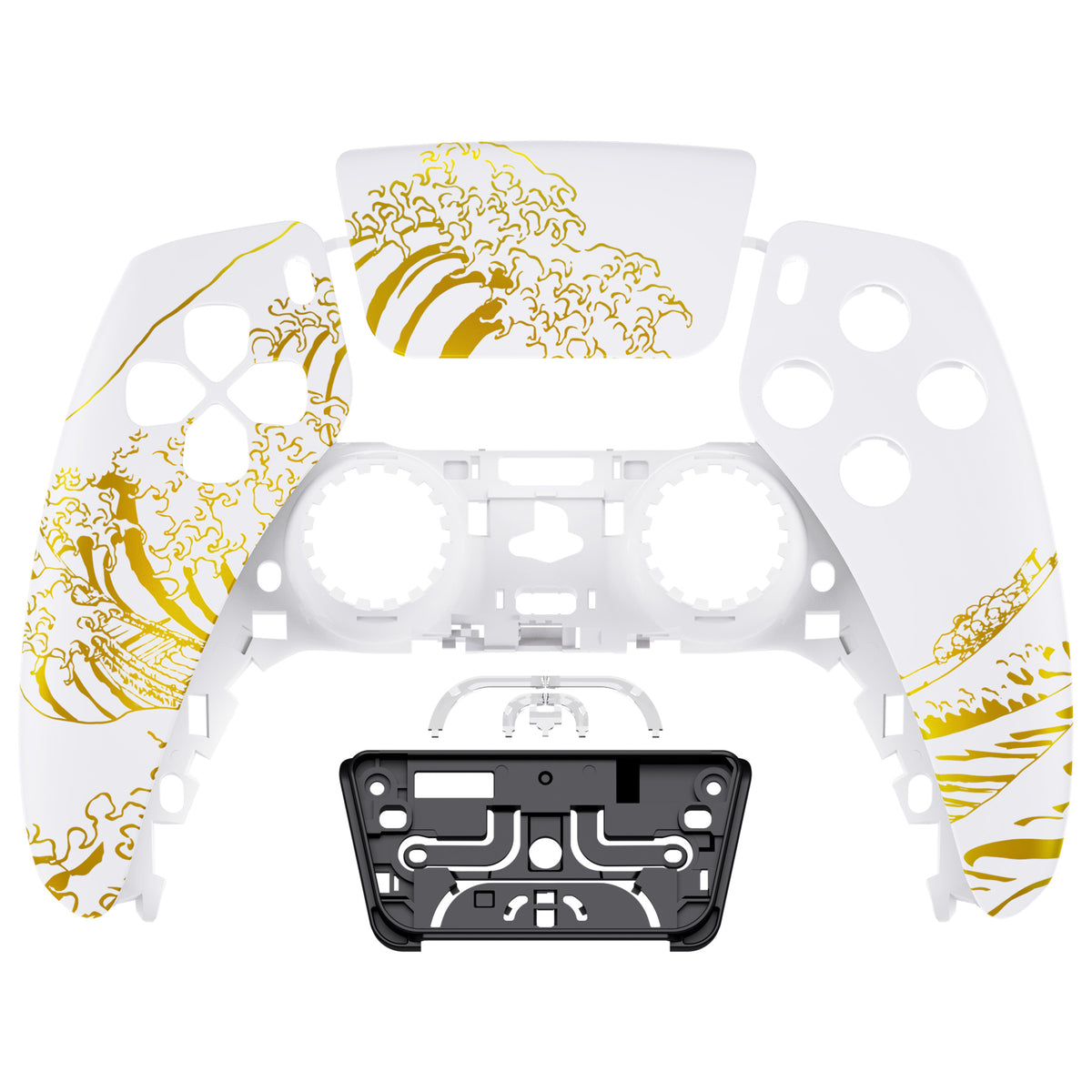 Playstation 5 Controller Gehäuse (Weiß,Gold)