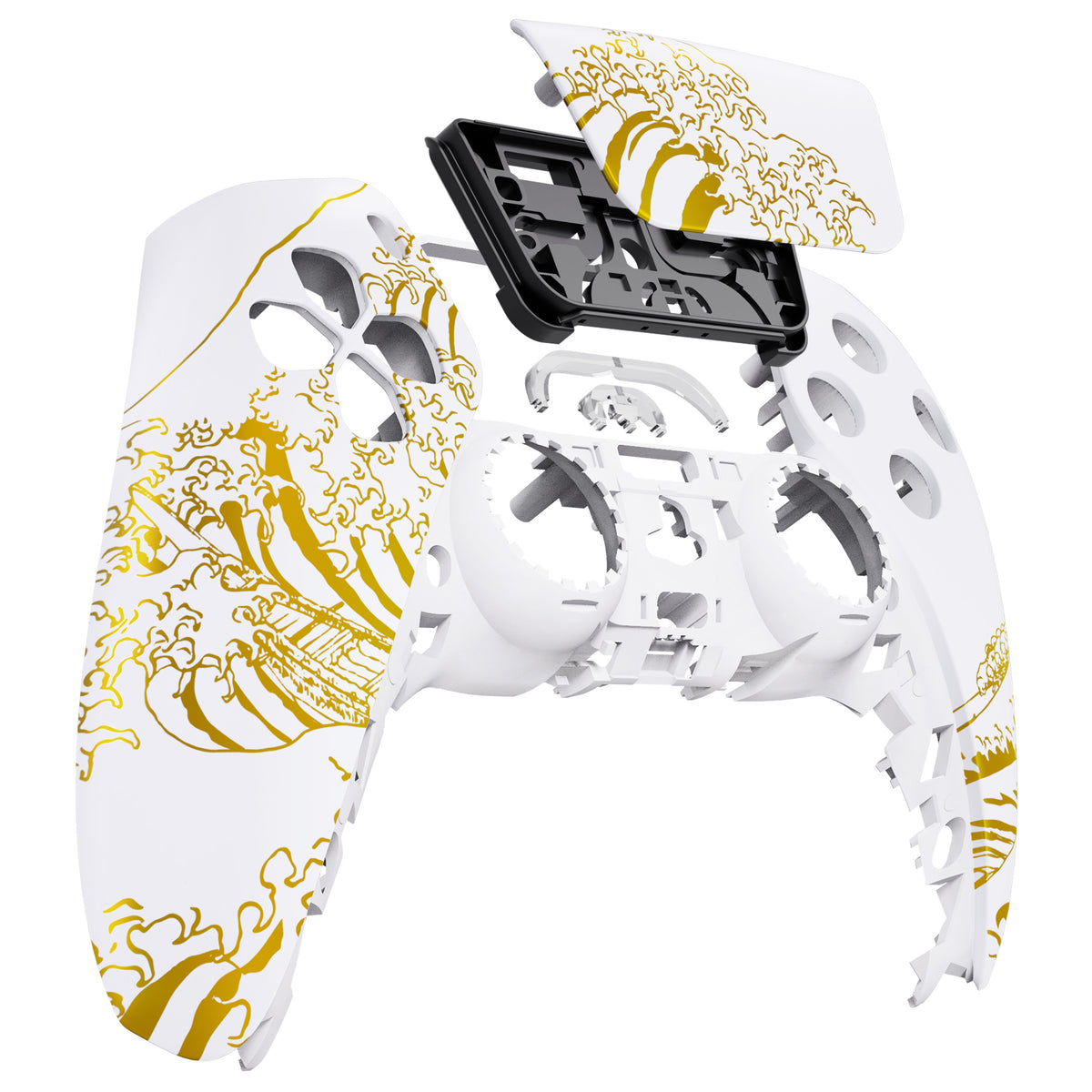 Playstation 5 Controller Gehäuse (Weiß,Gold)